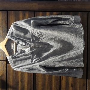 EUC Carve Designs Cotton Gauze Tunic Blouse Sz S Blue Pinstripe